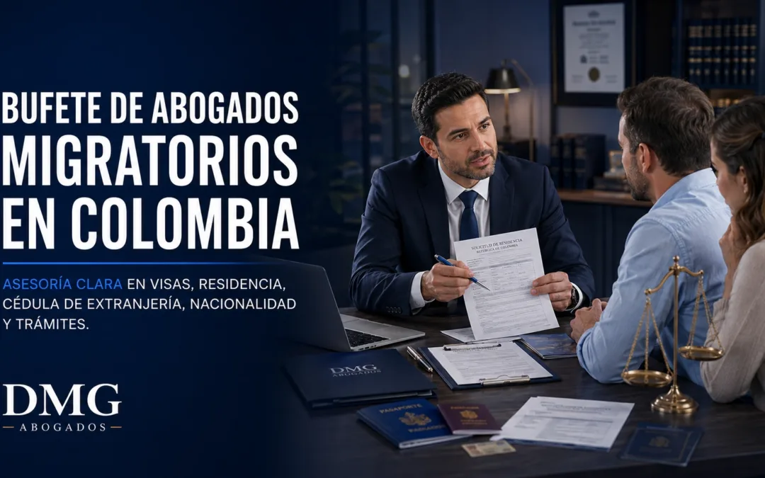 Bufete de abogados migratorios en Colombia asesorando a una persona sobre visas, residencia y trámites migratorios con DMG Abogados.