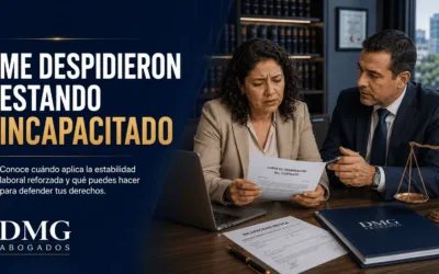 Trabajador preocupado revisando carta de despido e incapacidad médica con asesoría de abogado laboral en Colombia