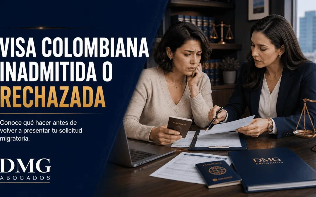 Abogada migratoria asesora a una extranjera preocupada por una visa colombiana inadmitida o rechazada