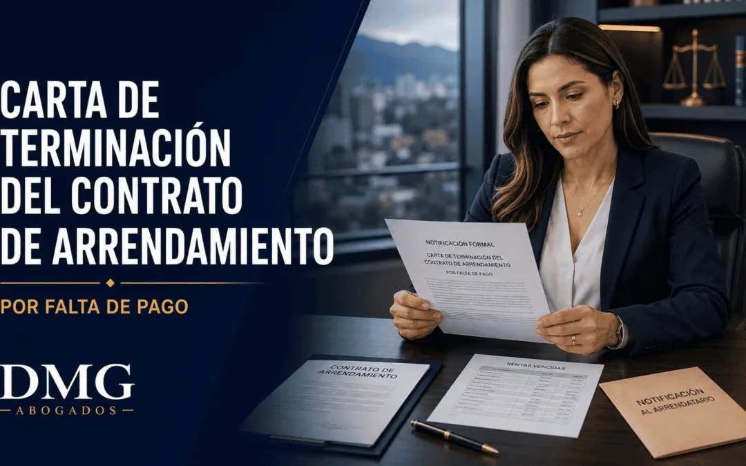 Carta de terminación de contrato de arrendamiento por falta de pago